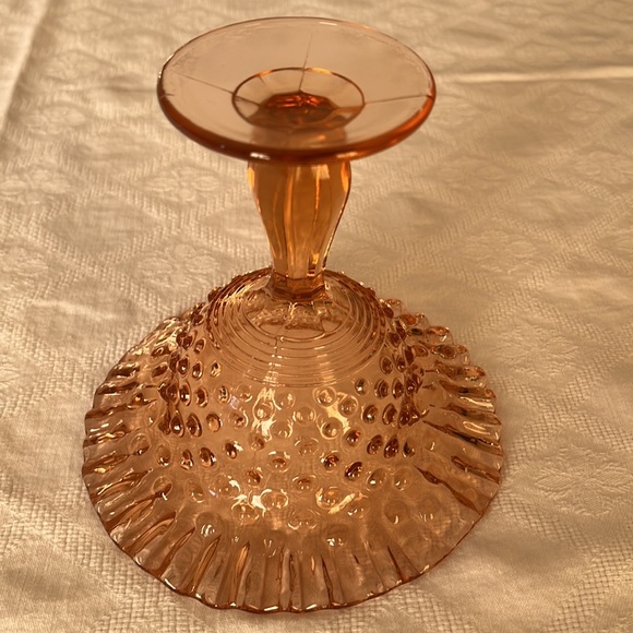 Vintage Pink Depression Glass Hobnail Compote Candy Dish - Picture 7 of 8